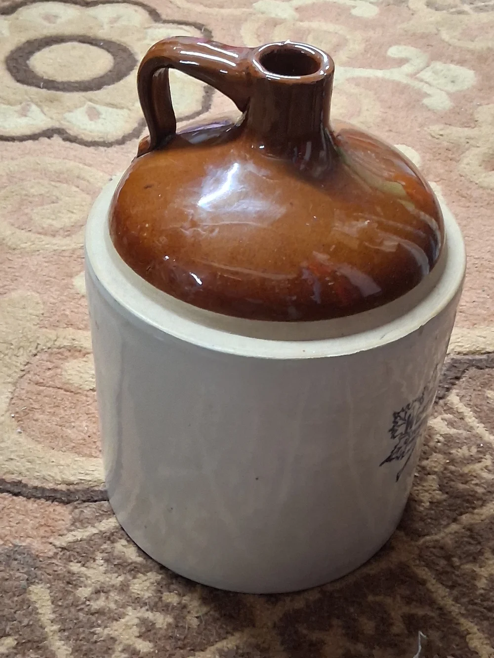 Brown & Cream Vintage Western Stoneware Jug